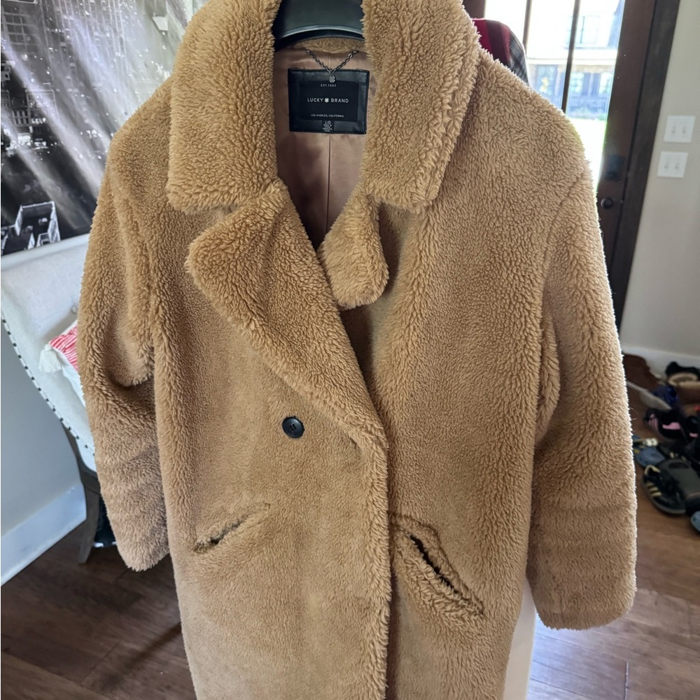 Women's Tan Teddy Coat